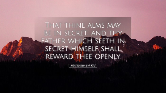 Picture 05 - Matthew 6:4 KJV Desktop Wallpaper - That thine alms may be in secret: and thy Father - Desktop Bible Verse Wallpaper