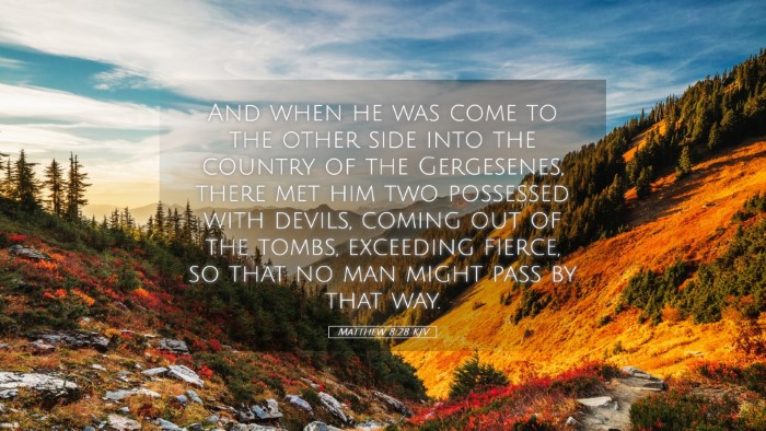Picture 05 - Matthew 8:28 KJV Desktop Wallpaper - And when he was come to the other side into the - Desktop Bible Verse Wallpaper