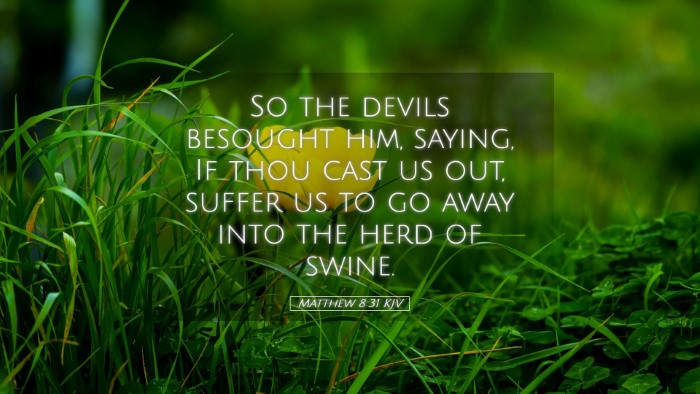 Picture 05 - Matthew 8:31 KJV Desktop Wallpaper - So the devils besought him, saying, If thou cast - Desktop Bible Verse Wallpaper