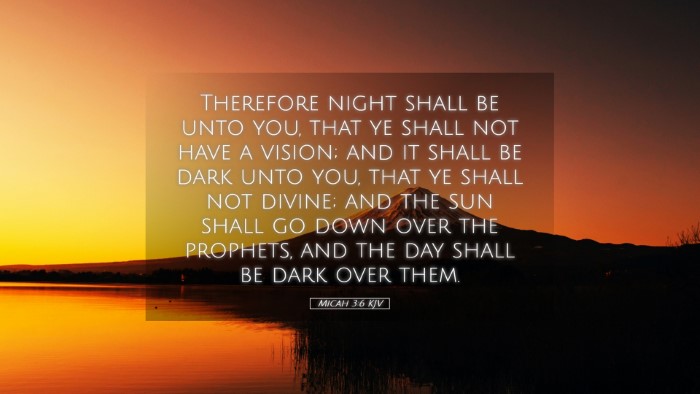Picture 05 - Micah 3:6 KJV Desktop Wallpaper - Therefore night shall be unto you, that ye shall - Desktop Bible Verse Wallpaper