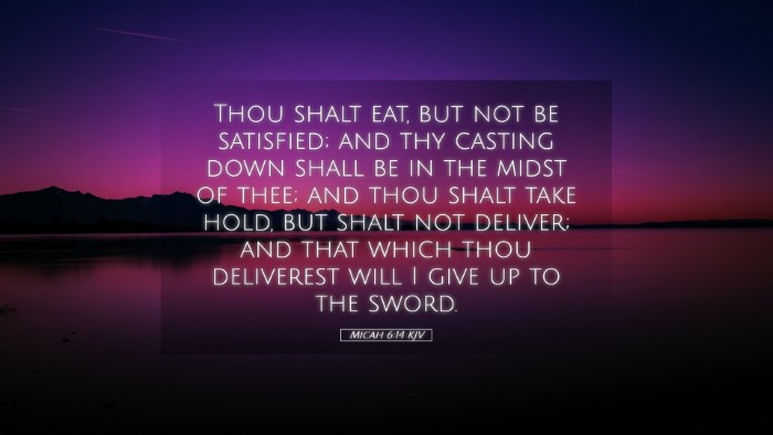 Picture 05 - Micah 6:14 KJV Desktop Wallpaper - Thou shalt eat, but not be satisfied; and thy - Desktop Bible Verse Wallpaper