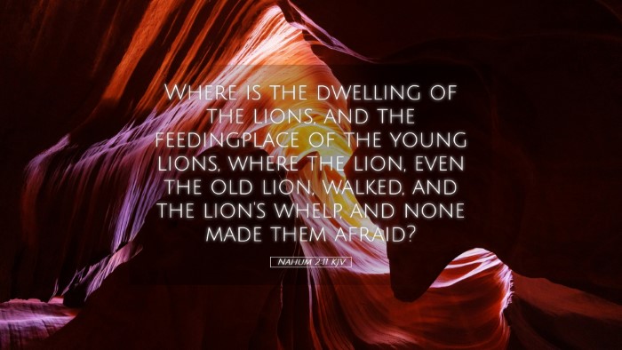 Picture 05 - Nahum 2:11 KJV Desktop Wallpaper - Where is the dwelling of the lions, and the - Desktop Bible Verse Wallpaper
