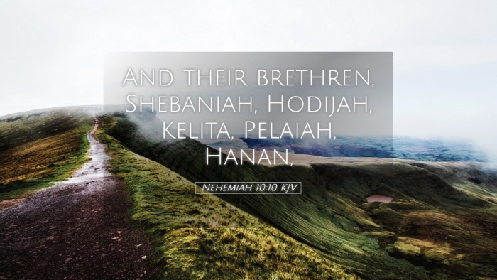 Picture 05 - Nehemiah 10:10 KJV Desktop Wallpaper - And their brethren, Shebaniah, Hodijah, Kelita, - Desktop Bible Verse Wallpaper