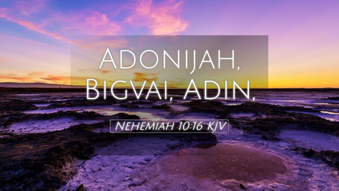 Picture 05 - Nehemiah 10:16 KJV Desktop Wallpaper - Adonijah, Bigvai, - Desktop Bible Verse Wallpaper