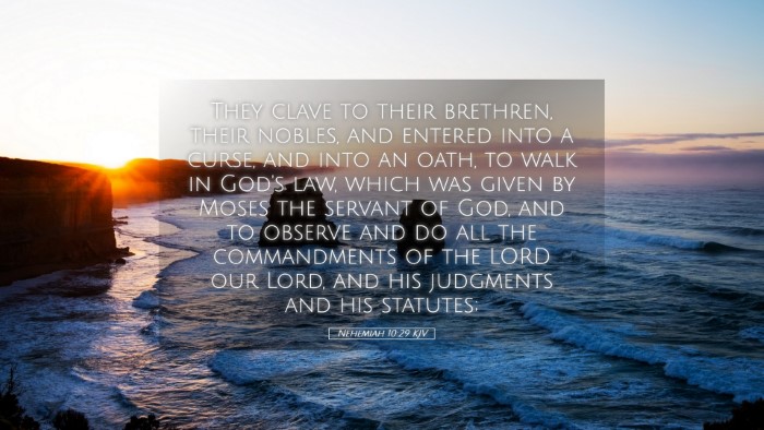 Picture 05 - Nehemiah 10:29 KJV Desktop Wallpaper - They clave to their brethren, their nobles, and - Desktop Bible Verse Wallpaper
