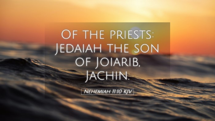Picture 05 - Nehemiah 11:10 KJV Desktop Wallpaper - Of the priests: Jedaiah the son of Joiarib, - Desktop Bible Verse Wallpaper