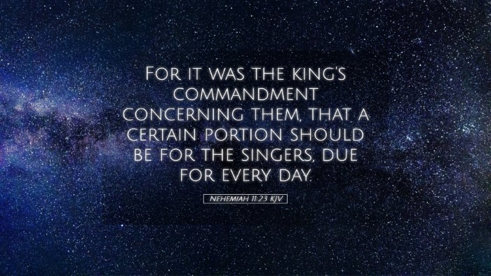 Picture 05 - Nehemiah 11:23 KJV Desktop Wallpaper - For it was the king's commandment concerning - Desktop Bible Verse Wallpaper