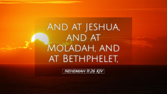 Picture 05 - Nehemiah 11:26 KJV Desktop Wallpaper - And at Jeshua, and at Moladah, and at - Desktop Bible Verse Wallpaper