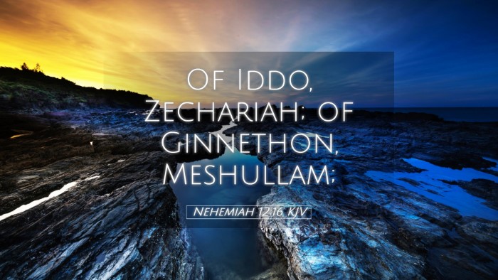 Picture 05 - Nehemiah 12:16 KJV Desktop Wallpaper - Of Iddo, Zechariah; of Ginnethon, - Desktop Bible Verse Wallpaper