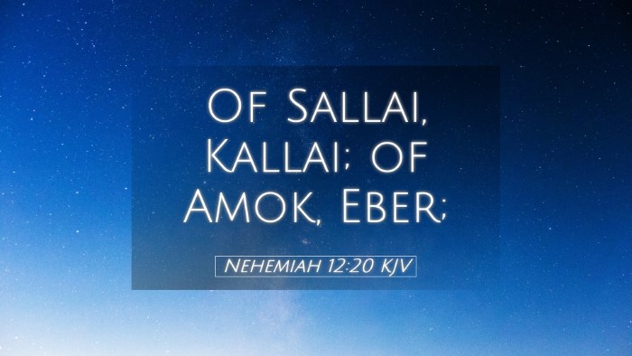 Picture 05 - Nehemiah 12:20 KJV Desktop Wallpaper - Of Sallai, Kallai; of Amok, - Desktop Bible Verse Wallpaper
