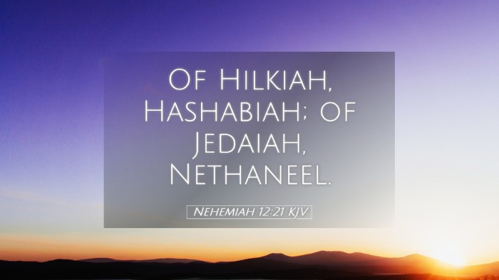 Picture 05 - Nehemiah 12:21 KJV Desktop Wallpaper - Of Hilkiah, Hashabiah; of Jedaiah, - Desktop Bible Verse Wallpaper