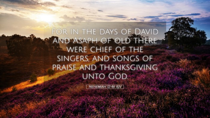 Picture 05 - Nehemiah 12:46 KJV Desktop Wallpaper - For in the days of David and Asaph of old there - Desktop Bible Verse Wallpaper