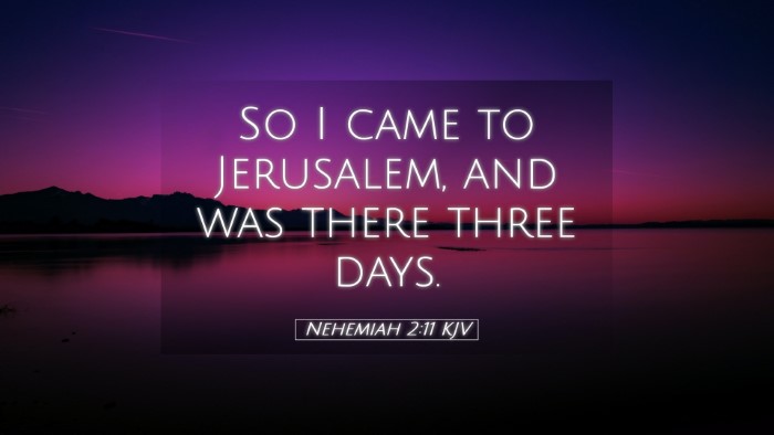 Picture 05 - Nehemiah 2:11 KJV Desktop Wallpaper - So I came to Jerusalem, and was there three - Desktop Bible Verse Wallpaper