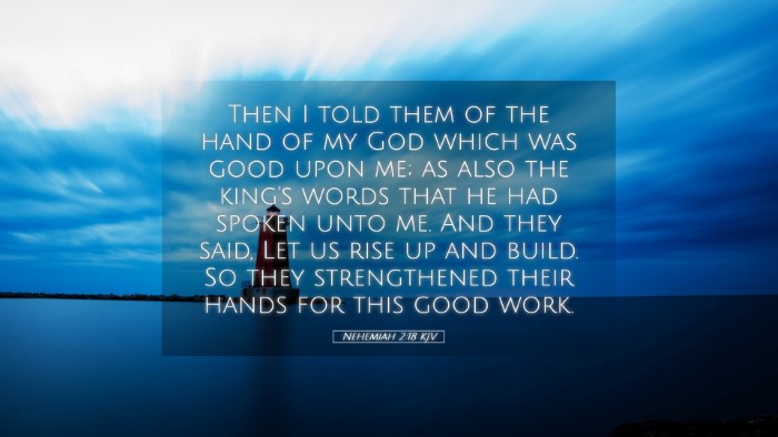 Picture 05 - Nehemiah 2:18 KJV Desktop Wallpaper - Then I told them of the hand of my God which was - Desktop Bible Verse Wallpaper