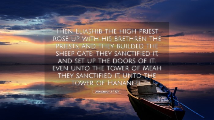 Picture 05 - Nehemiah 3:1 KJV Desktop Wallpaper - Then Eliashib the high priest rose up with his - Desktop Bible Verse Wallpaper