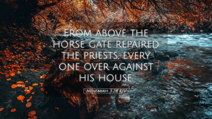 Picture 05 - Nehemiah 3:28 KJV Desktop Wallpaper - From above the horse gate repaired the priests, - Desktop Bible Verse Wallpaper