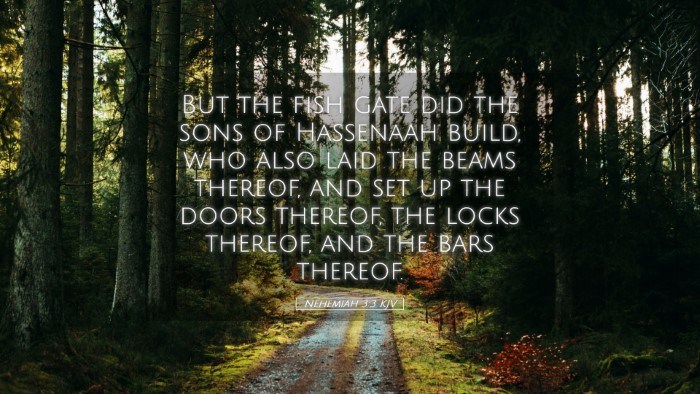 Picture 05 - Nehemiah 3:3 KJV Desktop Wallpaper - But the fish gate did the sons of Hassenaah - Desktop Bible Verse Wallpaper