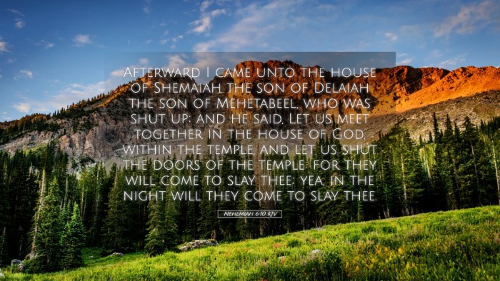 Picture 05 - Nehemiah 6:10 KJV Desktop Wallpaper - Afterward I came unto the house of Shemaiah the - Desktop Bible Verse Wallpaper