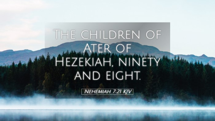 Picture 05 - Nehemiah 7:21 KJV Desktop Wallpaper - The children of Ater of Hezekiah, ninety and - Desktop Bible Verse Wallpaper
