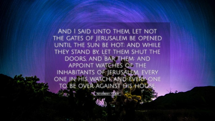 Picture 05 - Nehemiah 7:3 KJV Desktop Wallpaper - And I said unto them, Let not the gates of - Desktop Bible Verse Wallpaper