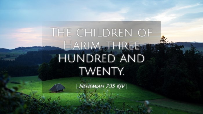 Picture 05 - Nehemiah 7:35 KJV Desktop Wallpaper - The children of Harim, three hundred and - Desktop Bible Verse Wallpaper