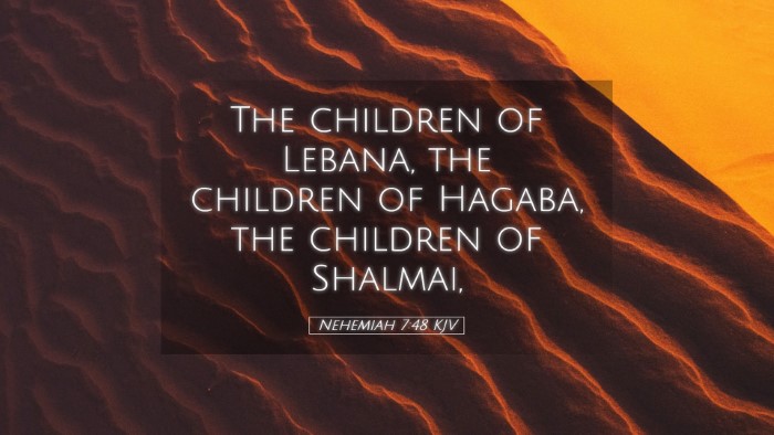 Picture 05 - Nehemiah 7:48 KJV Desktop Wallpaper - The children of Lebana, the children of Hagaba, - Desktop Bible Verse Wallpaper