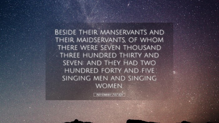 Picture 05 - Nehemiah 7:67 KJV Desktop Wallpaper - Beside their manservants and their maidservants, - Desktop Bible Verse Wallpaper