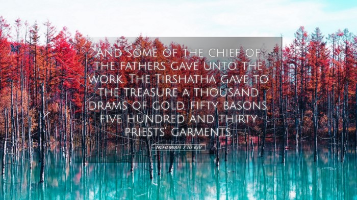 Picture 05 - Nehemiah 7:70 KJV Desktop Wallpaper - And some of the chief of the fathers gave unto - Desktop Bible Verse Wallpaper