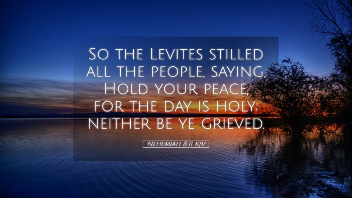 Picture 05 - Nehemiah 8:11 KJV Desktop Wallpaper - So the Levites stilled all the people, saying, - Desktop Bible Verse Wallpaper