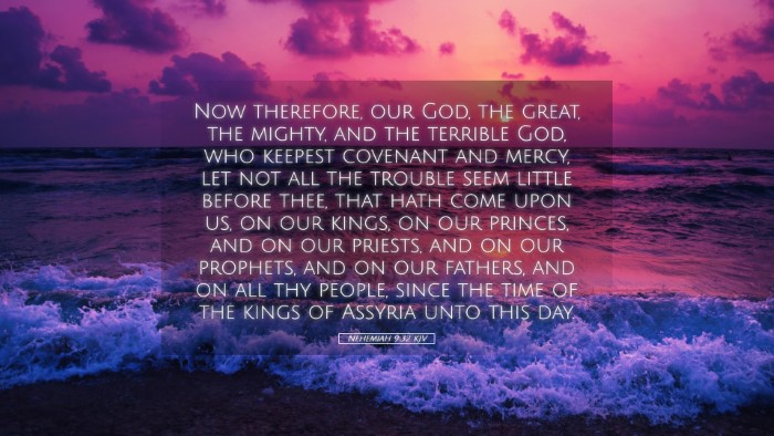 Picture 05 - Nehemiah 9:32 KJV Desktop Wallpaper - Now therefore, our God, the great, the mighty, - Desktop Bible Verse Wallpaper