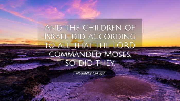 Picture 05 - Numbers 1:54 KJV Desktop Wallpaper - And the children of Israel did according to all - Desktop Bible Verse Wallpaper