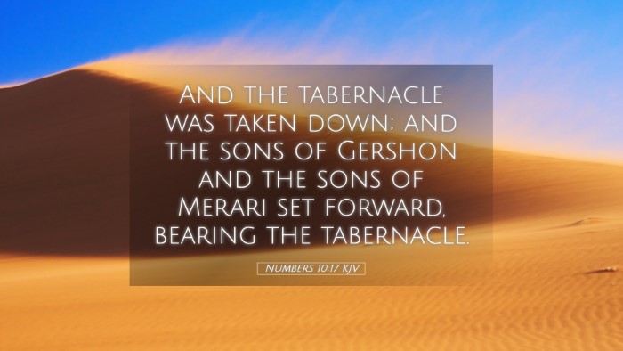 Picture 05 - Numbers 10:17 KJV Desktop Wallpaper - And the tabernacle was taken down; and the sons - Desktop Bible Verse Wallpaper