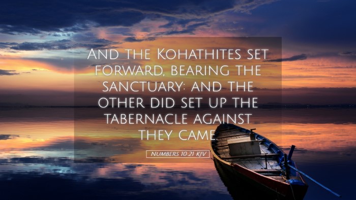 Picture 05 - Numbers 10:21 KJV Desktop Wallpaper - And the Kohathites set forward, bearing the - Desktop Bible Verse Wallpaper