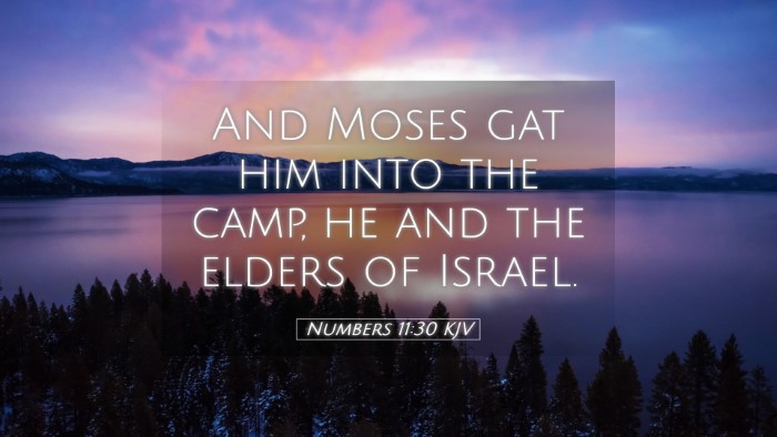 Picture 05 - Numbers 11:30 KJV Desktop Wallpaper - And Moses gat him into the camp, he and the - Desktop Bible Verse Wallpaper
