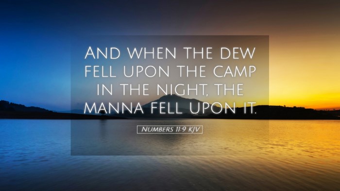 Picture 05 - Numbers 11:9 KJV Desktop Wallpaper - And when the dew fell upon the camp in the night, - Desktop Bible Verse Wallpaper
