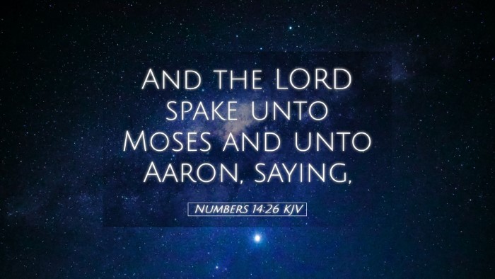 Picture 05 - Numbers 14:26 KJV Desktop Wallpaper - And the LORD spake unto Moses and unto Aaron, - Desktop Bible Verse Wallpaper