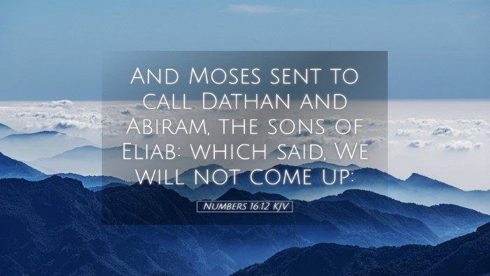 Picture 05 - Numbers 16:12 KJV Desktop Wallpaper - And Moses sent to call Dathan and Abiram, the - Desktop Bible Verse Wallpaper