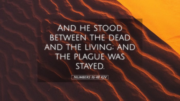 Picture 05 - Numbers 16:48 KJV Desktop Wallpaper - And he stood between the dead and the living; and - Desktop Bible Verse Wallpaper