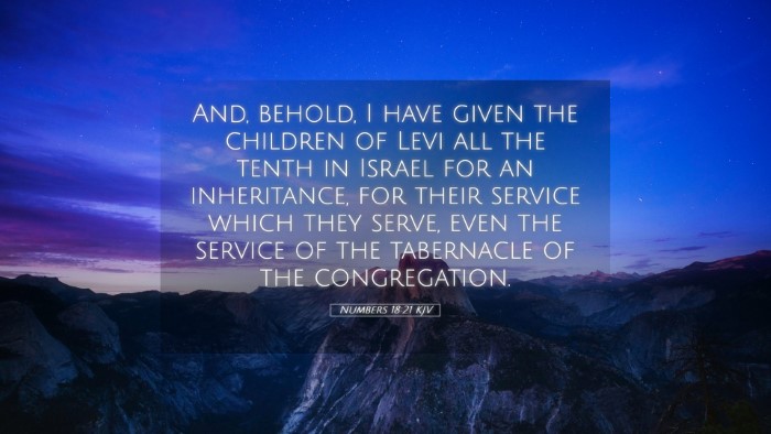 Picture 05 - Numbers 18:21 KJV Desktop Wallpaper - And, behold, I have given the children of Levi - Desktop Bible Verse Wallpaper