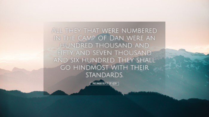Picture 05 - Numbers 2:31 KJV Desktop Wallpaper - All they that were numbered in the camp of Dan - Desktop Bible Verse Wallpaper