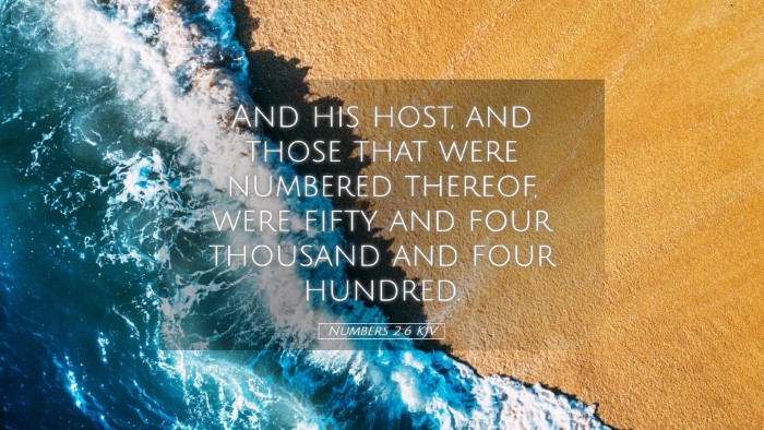 Picture 05 - Numbers 2:6 KJV Desktop Wallpaper - And his host, and those that were numbered - Desktop Bible Verse Wallpaper
