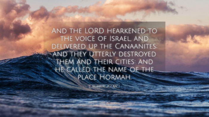 Picture 05 - Numbers 21:3 KJV Desktop Wallpaper - And the LORD hearkened to the voice of Israel, - Desktop Bible Verse Wallpaper