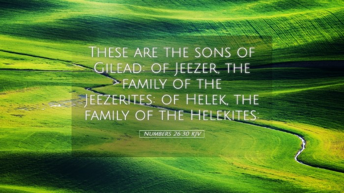 Picture 05 - Numbers 26:30 KJV Desktop Wallpaper - These are the sons of Gilead: of Jeezer, the - Desktop Bible Verse Wallpaper