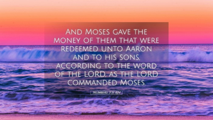 Picture 05 - Numbers 3:51 KJV Desktop Wallpaper - And Moses gave the money of them that were - Desktop Bible Verse Wallpaper