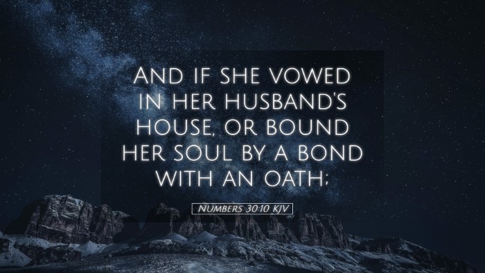 Picture 05 - Numbers 30:10 KJV Desktop Wallpaper - And if she vowed in her husband's house, or bound - Desktop Bible Verse Wallpaper