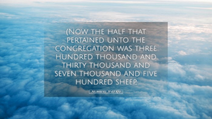 Picture 05 - Numbers 31:43 KJV Desktop Wallpaper - (Now the half that pertained unto the - Desktop Bible Verse Wallpaper