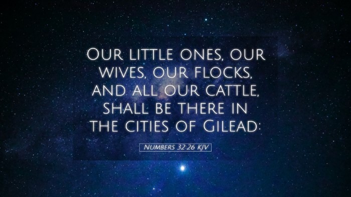 Picture 05 - Numbers 32:26 KJV Desktop Wallpaper - Our little ones, our wives, our flocks, and all - Desktop Bible Verse Wallpaper