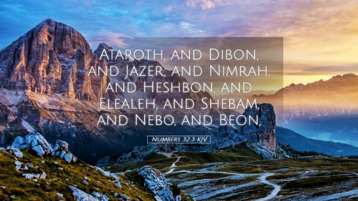 Picture 05 - Numbers 32:3 KJV Desktop Wallpaper - Ataroth, and Dibon, and Jazer, and Nimrah, and - Desktop Bible Verse Wallpaper