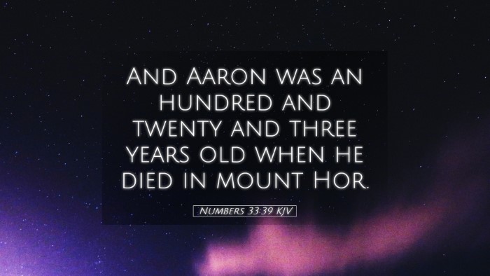 Picture 05 - Numbers 33:39 KJV Desktop Wallpaper - And Aaron was an hundred and twenty and three - Desktop Bible Verse Wallpaper