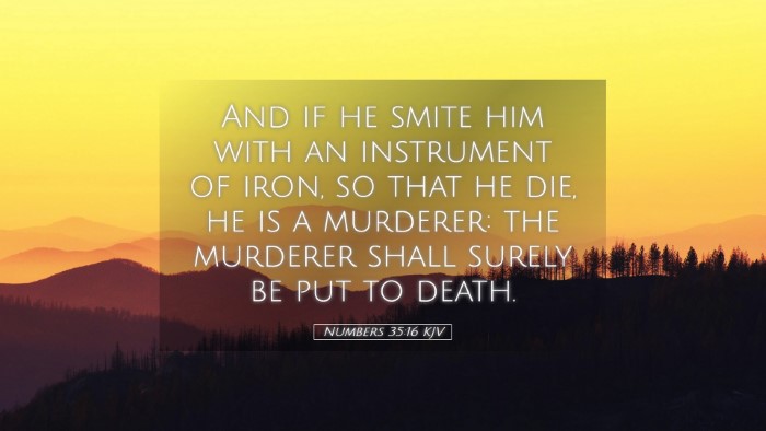 Picture 05 - Numbers 35:16 KJV Desktop Wallpaper - And if he smite him with an instrument of iron, - Desktop Bible Verse Wallpaper